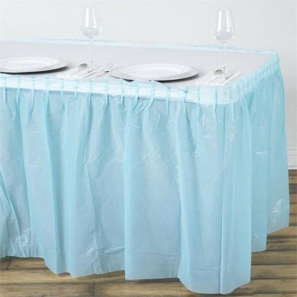 Efavormart 5 Pcs 14ft Disposable Plastic Table Skirt Plain Or W Polka Dots For Kitchen Dining Catering Wedding Birthday Party Walmart Com Walmart Com
