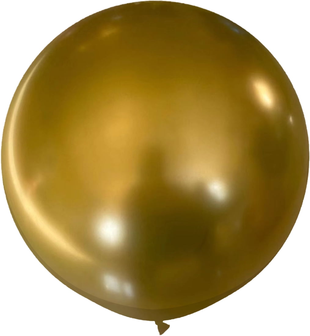 PMU Jumbo Latex Balloons 36 Inch Chrome Gold (4/pkg) Pkg/1