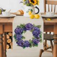 thumbnail image 5 of Table Runner Purple Hydrangea Table Decoration for Kitchen Dinning Retro Wreath Table Decoration for Indoor Outdoor Party Wedding Decor 13x90 Inch, 5 of 7