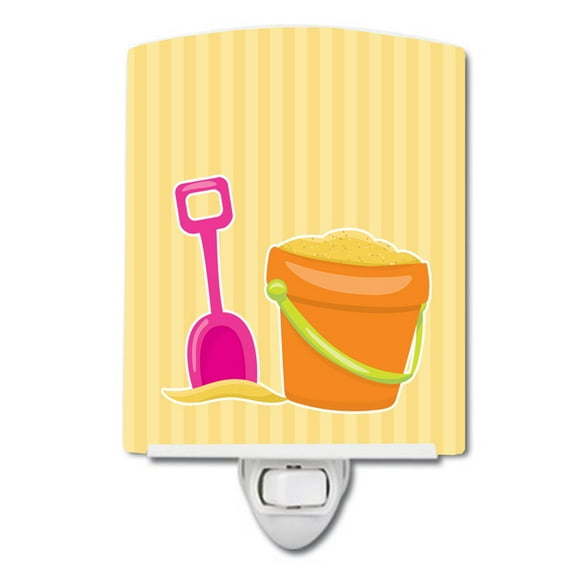 Caroline's Treasures BB8658CNL Beach Baby Girl Bucket of Sand Ceramic Night Light, 6x4x3", multicolor