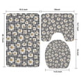 thumbnail image 3 of Black Daisy Flower Checkered Pattern Bathroom Rugs Sets 3 Piece,Toilet Cover Set,Absorbent Non Slip Bathroom Mats Sets with U-Shaped Contour Rug Toilet Rug Set, 3 of 5