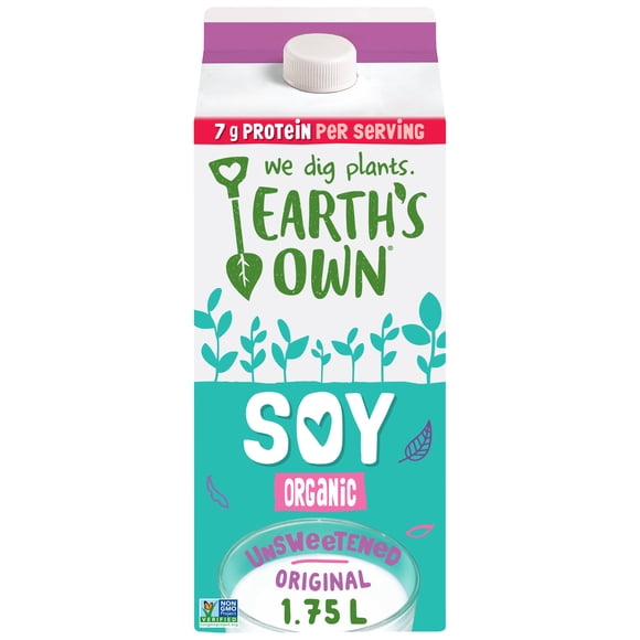 Earth's Own Gluten-Free, Unsweetened Original Organic Soy Milk Alternative
