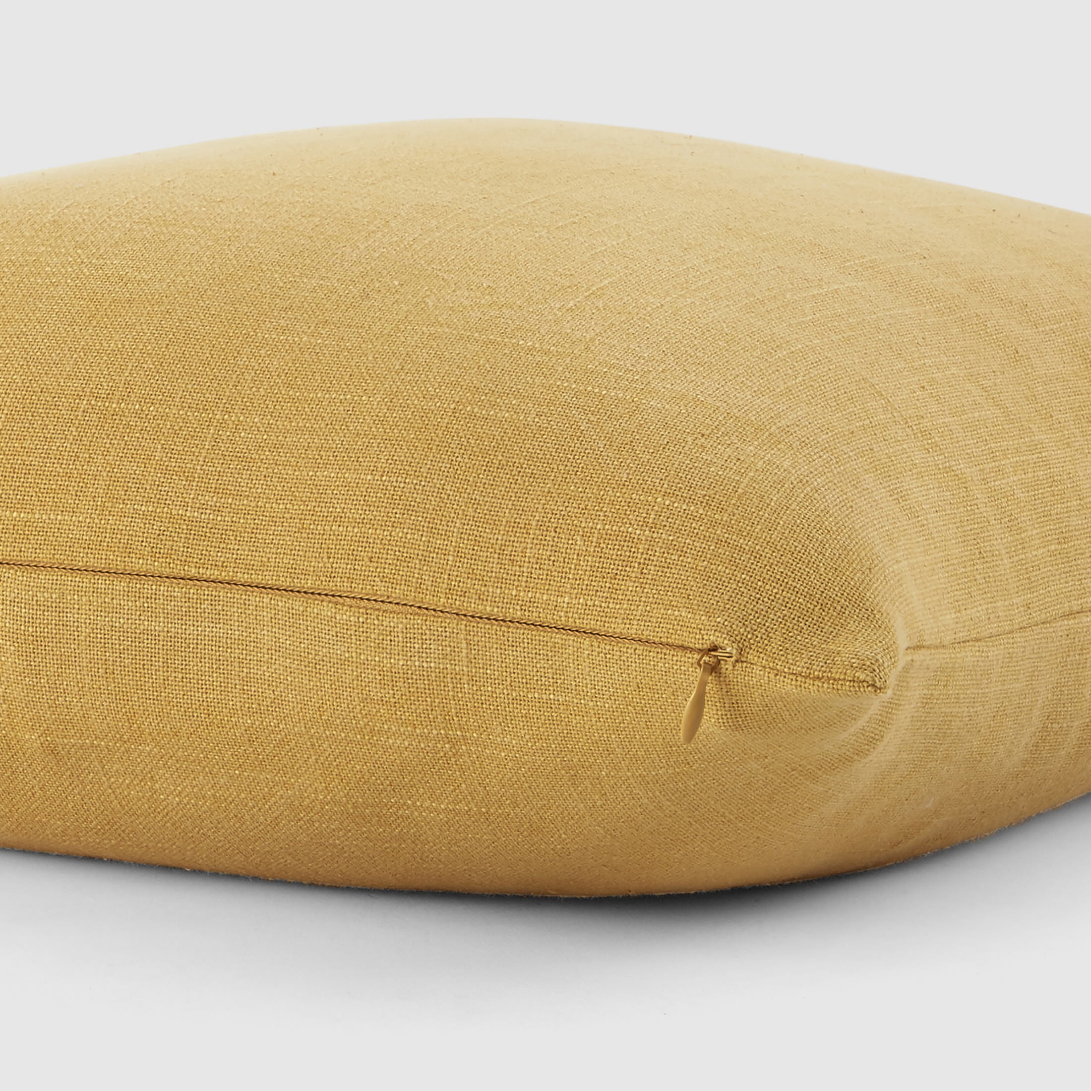 Stone Washed Throw Pillows in Distressed Cotton Solid Mustard Yellow by Comfort Canopy