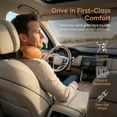 thumbnail image 6 of Universal Memory Foam Car Headrest Neck Pillow, Ergonomic 3D Curve Support for Neck & Shoulder, Adjustable Straps, Breathable Leather Cover for Car, Truck & Office Chair(Orange), 6 of 7
