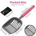 thumbnail image 5 of Sturdy Stainless Steel Cat Litter Scoop with Reinforced Comfort Handle, Heavy Duty Scoop with Double Mesh Design, Pink, 5 of 9
