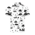 thumbnail image 4 of BXJX Mens Hawaiian Polo Shirts- Mesh Short Sleeve Print Casual Summer Top White Size L, 4 of 5