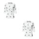 thumbnail image 1 of Blusa informal de mujer Qarigey manga corta cuello en V estampado botón pulóver Oficina verano S M L XL XXL 3XL, 1 of 6