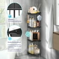 thumbnail image 5 of 4 Tier Standing Shower Caddy for Bathroom Organizer: Rustproof Corner Shower Shelves Storage with Large Capacity - Shower Organizer Rack for Bathroom Essentials, Black, 5 of 8
