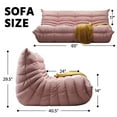thumbnail image 2 of WHGBJA 3 Seaters Oversize Bean Bag Chair,Lazy Floor Togo Sofa Lounger,High-Density Sponges Filling Sofa Comfy Chairs for Adults,Fireside Chair Furniture Gift for Living Room Bedroom,Pink, 2 of 12
