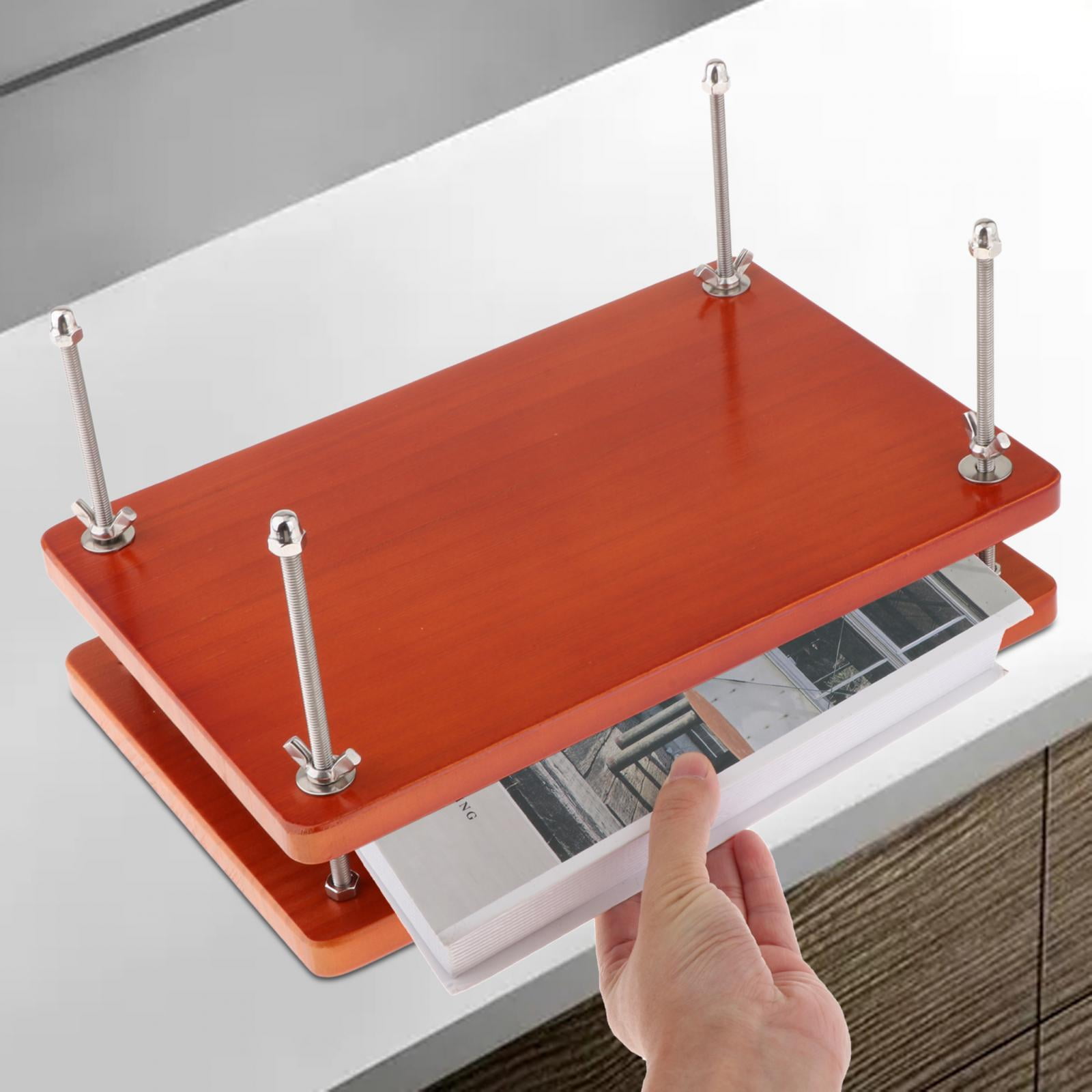 GUOOL Wooden Book ,Binding ,DIY Bookbinding,Binding Machine,Manual Book Binding Tool,Flat ,for Desktop