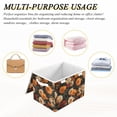 thumbnail image 7 of Orange and White Flowers Large Storage Bins with Linen Collapsible Lid Storage Box 16.7 x 12.6 x 11.8in, 7 of 7