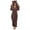 Z01-01Brown, variant on Girls Sleepwear Cozy Hooded Pajamas with Eye and Cat Ears for Winter Jumpsuit,Sizes 11-12 Years