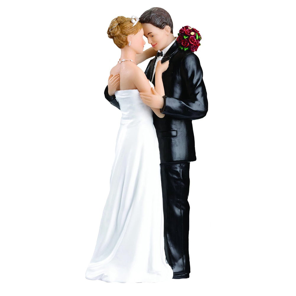 Romantic Bride Groom Couple Hug Wedding Cake Topper Bridal Resin Decoration Gift 