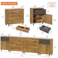 thumbnail image 3 of WAMPAT Wood Dresser with 8 Drawers and 2 Cabinets for Bedroom, Modern Chest of Drawer, 118" Wide, Oak Brown Wood Finish, 3 of 8