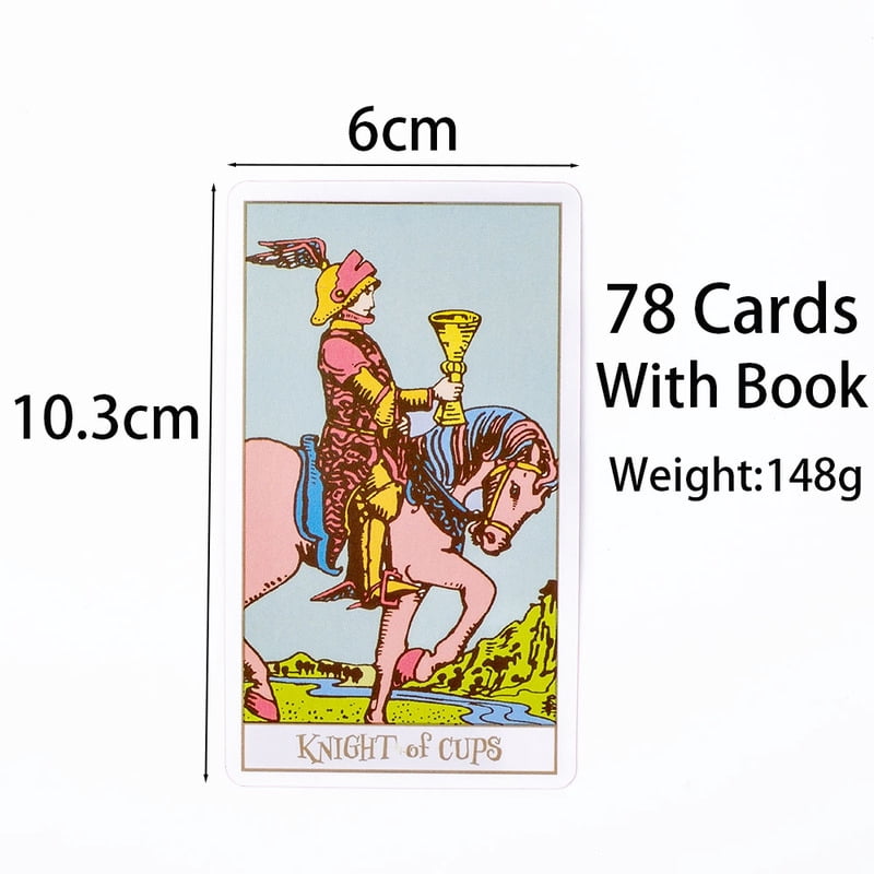 Pink Border Tarot Card Deck with Guidebook 78Pcs English Version Family Gathering Divination Deck Board Game Cards 10.3*6cm
