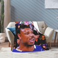thumbnail image 6 of Blanket Michael Actors B. Jordans Throw Flannel Blankets Warm Soft Cozy Fuzzy Air Conditioning Blanket for Living Room Sofa Bed Gift Blankets for All Seasons 50"x60", 6 of 6