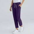 thumbnail image 2 of FRSASU Women's Joggers Pants with Pockets Drawstring Elastic Waist Sweatpants for Women Running Lounge Workout Travel Purple, 2 of 6