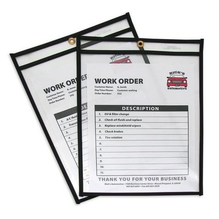 Shop Ticket Holders, Stitched, Both Sides Clear, 75 Sheets, 9 X 12, 25/box | Bundle of 5 Boxes