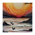 thumbnail image 4 of Acheng Birds Sunset Water Square Tablecloth Waterproof Resistant Fabric 100% Polyester Fiber 52*52, 4 of 8