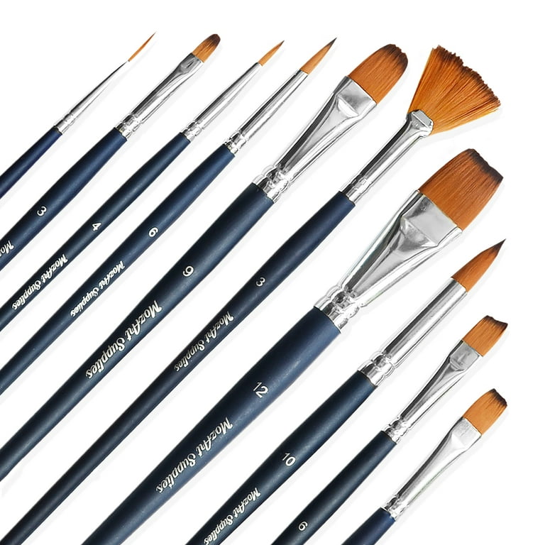 10 Pcs Flat Paint Brushes, 1 Inch Oil Painting Brushes Moderate Hardness  Paint Brushes Watercolor Acrylic Paint Brush for Acrylic Watercolor Oil