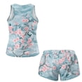 thumbnail image 4 of Xoenoiee Blue Cherry Blossom Print 2 Piece Tankini Swimsuits for Women Tummy Control Bathing Suits Swim Tank Top with Bra Boy Shorts Teen Swimwear 2026, 3XL, 4 of 7