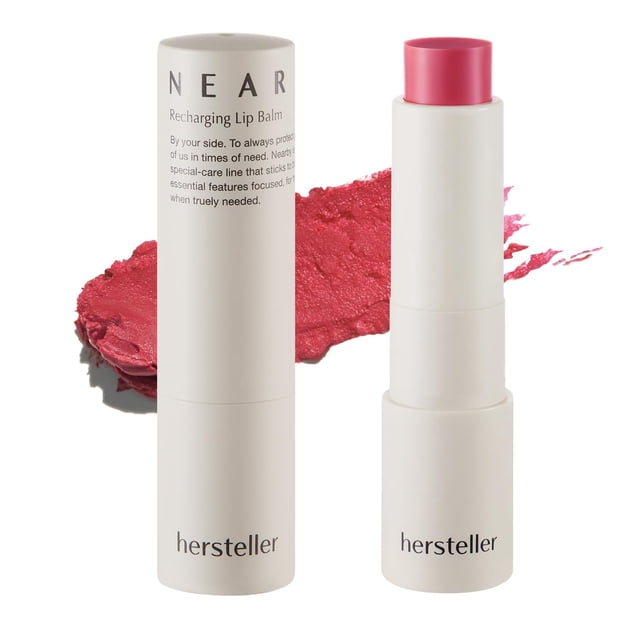 hersteller Near Recharging Lip Balm Complejo de Mantequilla Vegana Tratamiento Hidratante Intensivo para Labios y Mejillas Secos Colores Naturales Saludables Fucsia