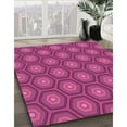 thumbnail image 2 of Ahgly Company Indoor Square Patterned Neon Pink Area Rugs, 5' Square, 2 of 6