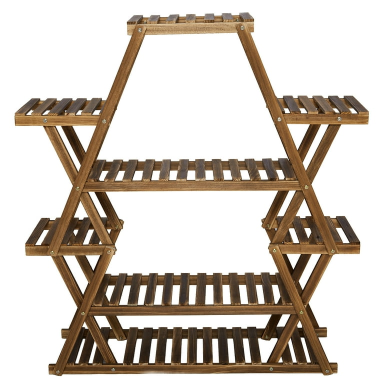 6-Layer Wooden Flower Stand Plant Display Stand Shelf Indoors & Outdoors 6-Layer Wooden Flower Stand Plant Display Stand Shelf Indoors & Outdoors