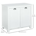 thumbnail image 3 of HOMCOM Armoire de Rangement pour Lessive à Bascule avec Panier à Deux Compartiments, Blanc, 3 of 10