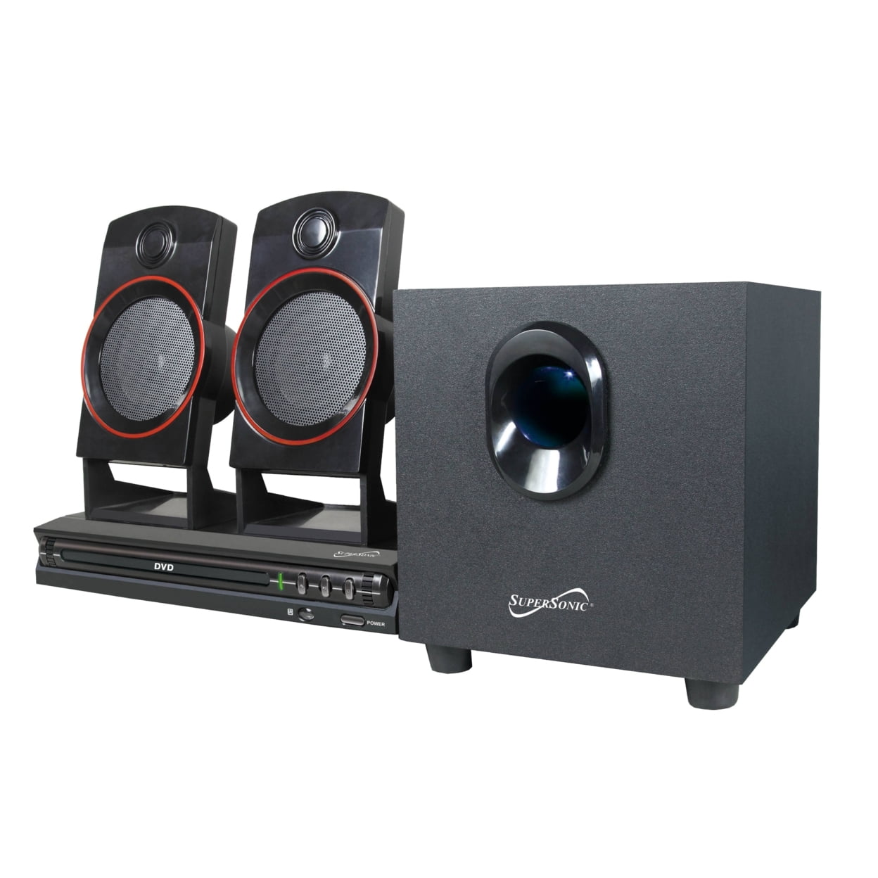 Supersonic SC-35HT 2.1 Home Theater System, Remote Control, AV Cables & Users Manual
