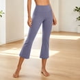 thumbnail image 2 of YFNNUP Capris Flare Leggings for Women High Waisted Capri Pants Tummy Control Workout Yoga Pants Purple,L, 2 of 7