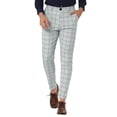 thumbnail image 1 of Vestidocuadros pahombre Pantalones de negocioscuadros ajustados con bolsillos Gris Claro L, 1 of 6