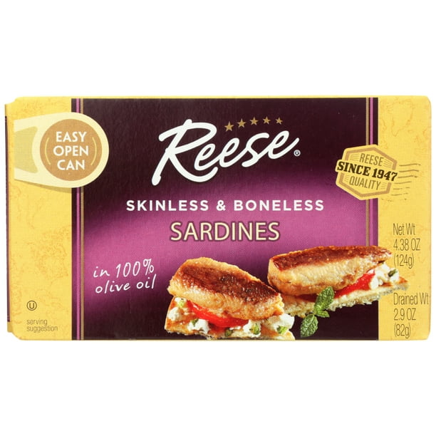 REESE SKINLESS & BONELESS PLAIN SARDINES, 4.375 OZ.