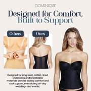 Dominique Women’s Backless Strapless Juliette Satin Longline Bustier Bridal Bra #8950 – Full Support- Lingerie for women