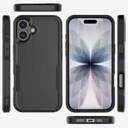 For iphone 17 Case, Shockproof Heavy Duty Rugged Cell Phone Case for Apple iphone 17 Cover, Tekcoo Military Grade Full Body Protection Dual Layer Sturdy Durable Cute Bumper - Black