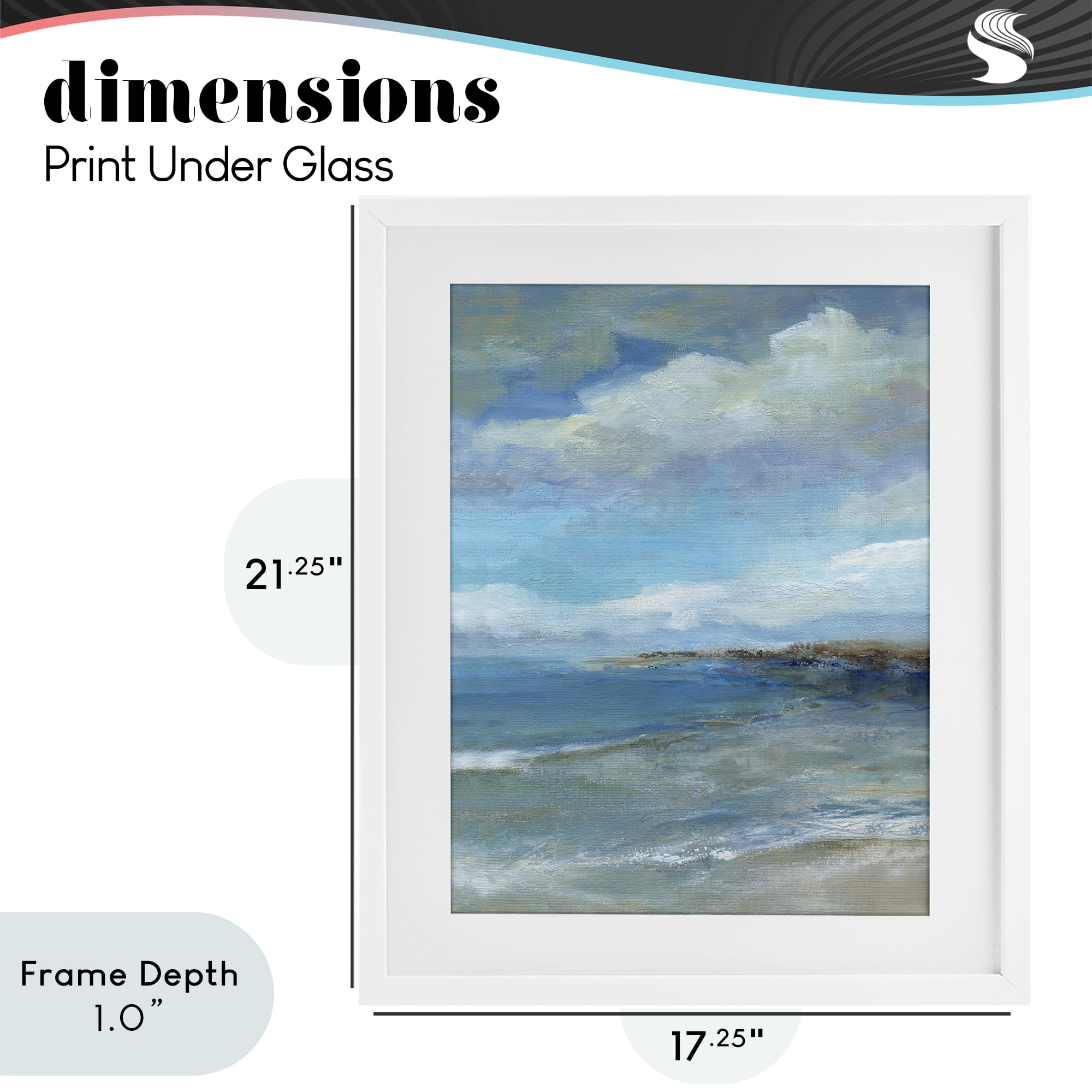 Stupell Industries Shore's Calm Breeze White Framed Print Under Glass, design by Carol Robinson