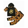 hirigin Baby Boy Hooded V Neck Buttons Tops Camouflage Sports Trousers