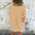 thumbnail image 4 of Uaswgudfs Women's Casual Summer Beachwear Loose Fit Round Neck Short Sleeve Blouse with Resort Style Vacation T-Shirt Top, 4 of 7