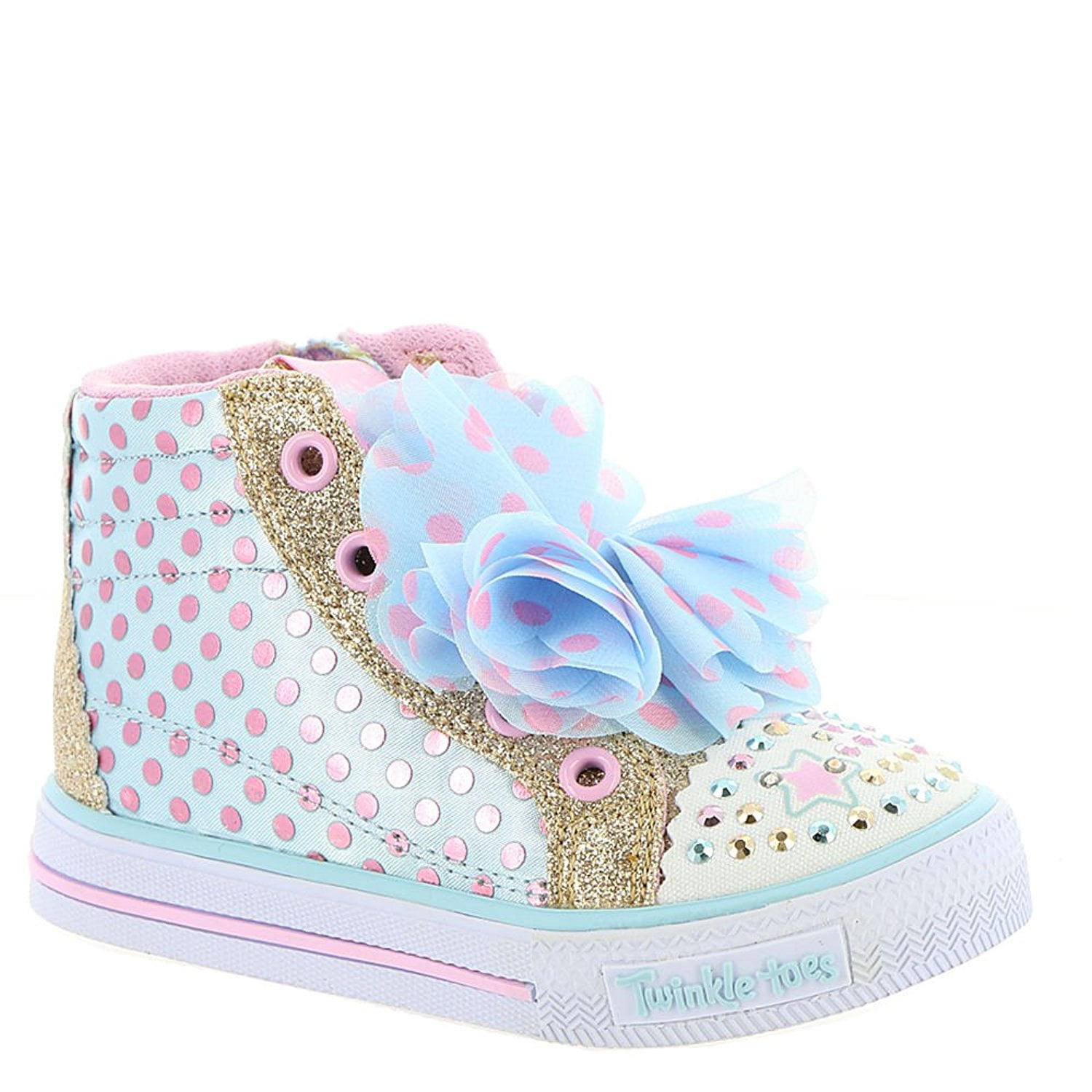 Skechers Kids 10873N Shuffles-Flower Fun Boots, Blue - 8 Skechers Kids 10873N Shuffles-Flower Fun Boots, Blue - 8