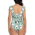 thumbnail image 6 of Yiaed Puppy Print Women's Ruffled One Piece Swimsuit V Neck Swimwear Slimming Monokini for Woman-X-Large, 6 of 8