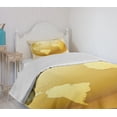 thumbnail image 4 of Ambesonne Earth Quilted Bedspread Set 2 Pcs, Vivid Earth Sphere, Twin Size, Yellow Beige, 4 of 6