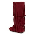 thumbnail image 3 of Refresh Jolin-02 Women Knee High Faux Suede Cascading Fringe Moccasin Boot, 3 of 6