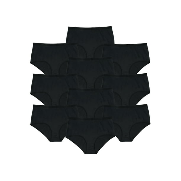 Comfort Choice Women's Plus Size Nylon Brief 10Pack Underwear