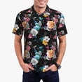 thumbnail image 2 of Balery Hibiscus Rose Printed Men’s Short Sleeve Polo Shirt, Midweight Men's Shirt,Golf Polo shirts -4X-Large, 2 of 8