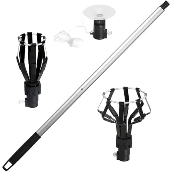 12 FT Light Bulb Changer for High Ceilings, Light Bulb Pole Changer for High Ceilings, Light Bulb Changer with Baskets and Suction Cup, Light Bulb Removal Tool for Household