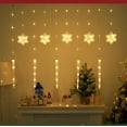 thumbnail image 4 of Ohmyroo Christmas Outdoor Icicle Snowflake Curtain Lights With Remote Control Festive Light String For Home Holiday Decoration, 4 of 5