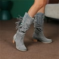 thumbnail image 2 of Women's -High Boots Ladies Fashion Tassel Rhinestone Pointed Toe High Heel Boots for Stylish, 2 of 9