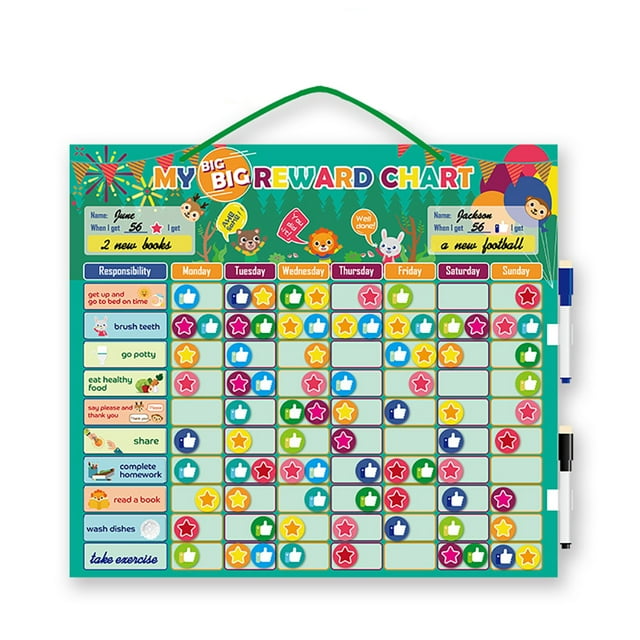 Tabla de recompensas magnética para niños, calendario de rutina diario personalizable Flexible, tablero de recompensa de comportamiento de juguete, regalo, 1 Juego
