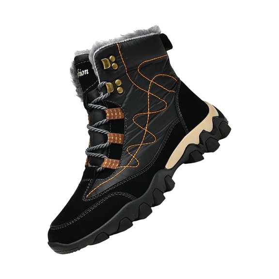 NOKIO Men'S Snow Boots Men'S High Top Snow Boots Fashion Casual Trainers Breathable Flat Casual Shoes Winter Padded Warm Men'S Boots Men'S Winter Thickened Casual Cotton Shoes