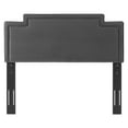 thumbnail image 6 of Headboard, Twin Size, Charcoal Grey Gray, Velvet, Modern Contemporary Mid-Century French Country, Mid Century Bedroom Master Guest Suite Room, 6 of 9
